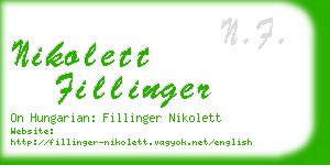 nikolett fillinger business card
